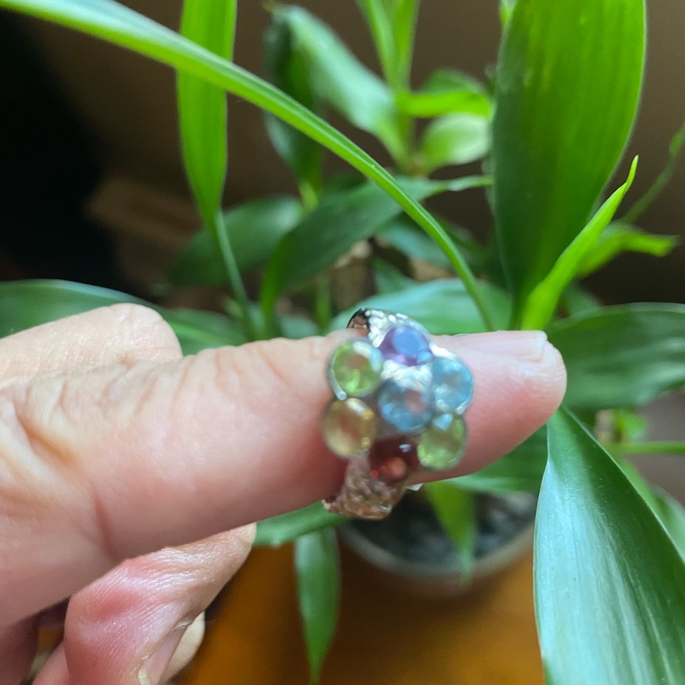 Sterling Silver Multi Gemstone Ring - image 2